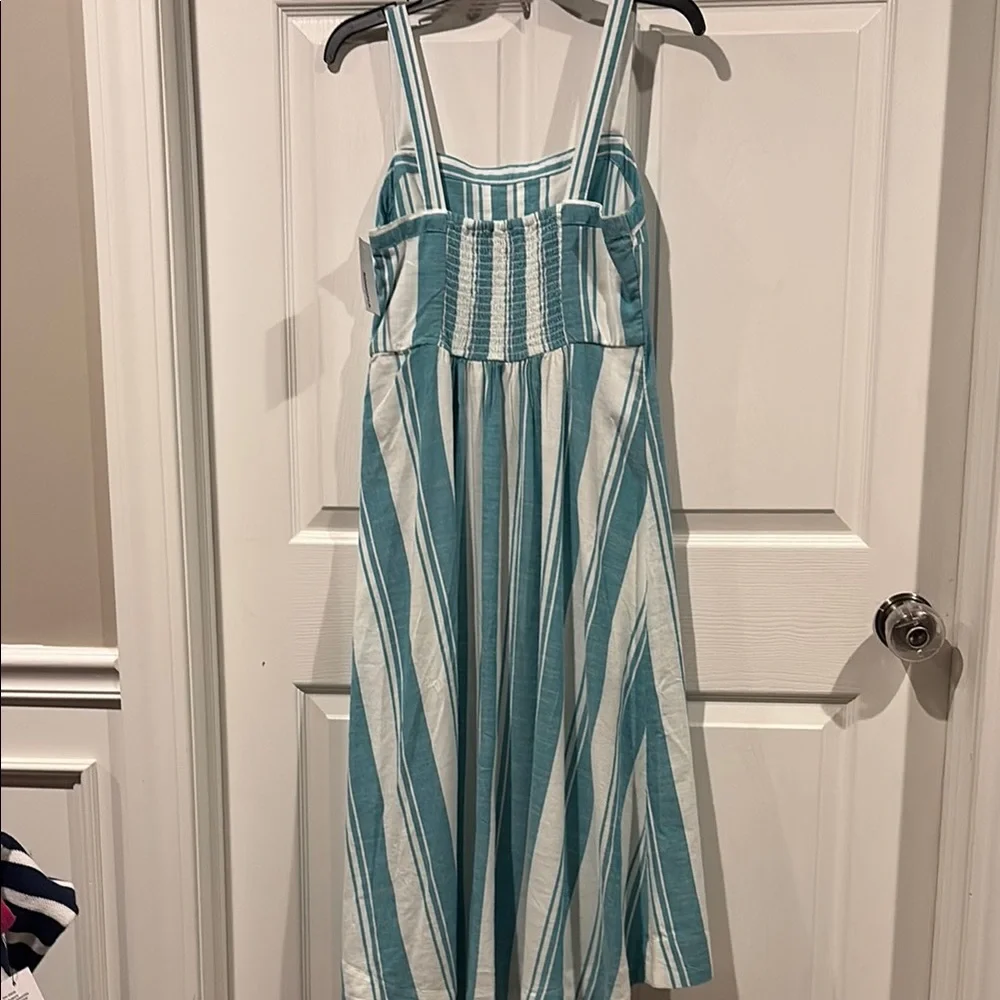 Sonoma Teal and White Striped Midi Sundress - Picture 6 of 8